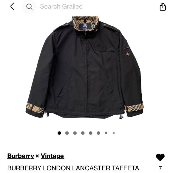 Burberry London Black 150A Jacket with Khaki Plaid Accents and Zipper Hood - Picture 14 of 16